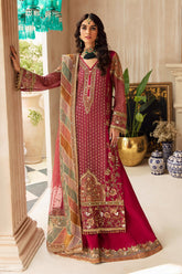 3-PC Unstitched Embroidered Shirt & Formal Chiffon Dupatta DJ4-04